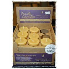 Essential Votive Country Lavender Beeswax Candle - Honey Candles, Kaslo BC